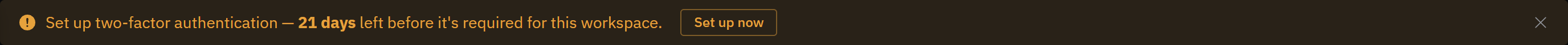 The countdown banner across the top of the portal, showing 21 days left and a Set up now button