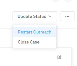 The Update Status menu with Restart Outreach